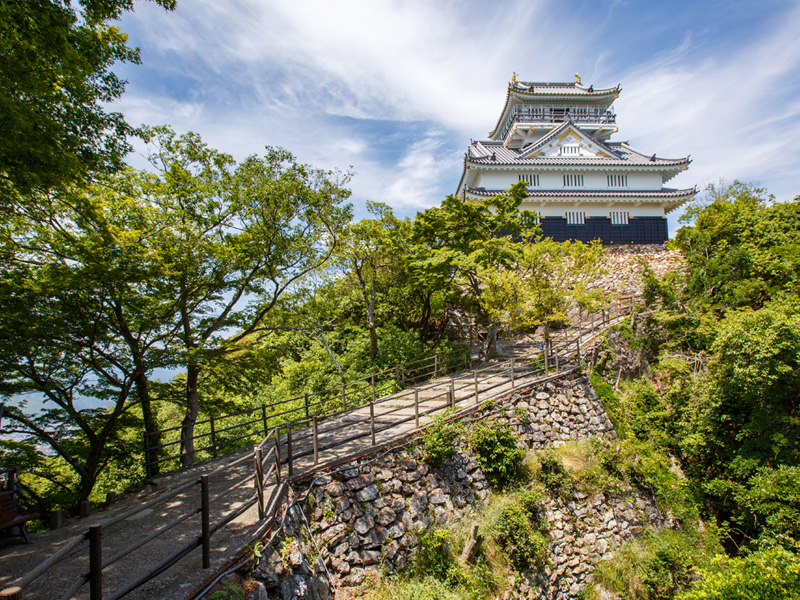 岐阜公園の山頂にそびえる岐阜城